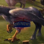 Hippogriff with breaking news thingy GIF Template