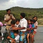 Cop Talking To Man With A Motorbike Filled With Kids meme