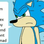Sonic is so mad, I wonder what he'll do so he won't be so mad? meme