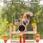 SQUIRREL | Happy Friday, good weekend | image tagged in squirrel | made w/ Imgflip meme maker
