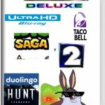 Big Chungus Deluxe Ultra HD Blu ray Taco Bell Saga 2 Duolingo Hunt | image tagged in nintendo switch | made w/ Imgflip meme maker