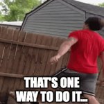 That's one way to do it | THAT'S ONE WAY TO DO IT... | image tagged in gifs,oof,oh naw,fence,climbing,oh wow are you actually reading these tags | made w/ Imgflip video-to-gif maker