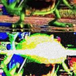Mike wazowski but the second picture is more deepfried