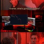 It's all red | It's my crypto Jerry! It's all red! | image tagged in kramer what's going on in there | made w/ Imgflip meme maker
