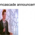 Owncascade announcement template meme