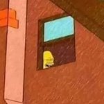 homer in the window laughing