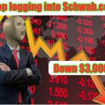 Wall Street Blood Bath | Stop logging into Schwab.com; Down $3,000 | image tagged in not stonks blank | made w/ Imgflip meme maker
