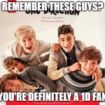 1D Nostalgia | REMEMBER THESE GUYS? YOU'RE DEFINITELY A 1D FAN | image tagged in album cover | made w/ Imgflip meme maker