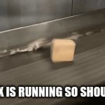 run | THE BOX IS RUNNING SO SHOULD YOU | image tagged in gifs,fun | made w/ Imgflip video-to-gif maker