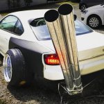 Car with big exhaust