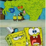 Sponge Bob Monster two expressions meme