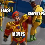 That one jokes or kanyut fans | JOKES FANS; KANYUT FANS; MEMES | image tagged in red ivan choke,memes | made w/ Imgflip meme maker