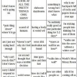 bad at being a person bingo meme