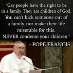 Pope Francis on homosexuality meme