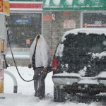 Pumping gas during storm