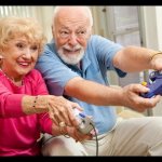 Old people playing video games