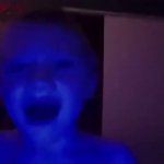 kid turns blue and screams GIF Template