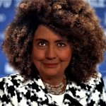 Hillary with afro and blackface