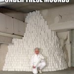 mountain of toilet paper | I SEE DEAD PEOPLE UNDER THESE MOUNDS | image tagged in mountain of toilet paper | made w/ Imgflip meme maker