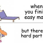 Inkling girl chair | when you finish easy math; but there are hard part left | image tagged in inkling girl chair | made w/ Imgflip meme maker