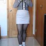 Black tights and white socks