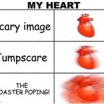 My Heart | Scary image; Jumpscare; THE TOASTER POPING! | image tagged in my heart | made w/ Imgflip meme maker