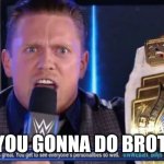 The Miz Implode | WHAT YOU GONNA DO BROTHER!!!! | image tagged in the miz explodes | made w/ Imgflip meme maker