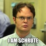 Dwight Schrute | I AM SCHRUTE | image tagged in memes,dwight schrute | made w/ Imgflip meme maker