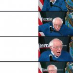 Bernie excited and then disappointed meme