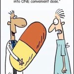 Cartoon suppository pill big pharma