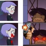 oh sh*t Here comes the prank patrol B*tch | image tagged in evil luz | made w/ Imgflip meme maker