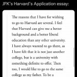 JFK Harvard application essay