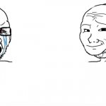 Wojak Mask Crying Vs Crying Meme template