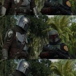 Boba Fett and Mando meme