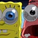 spongebob and patrick staring meme