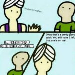 You have 3 wishes | I WISH THE IMGFLIP COMMUNITY IS NOT TOXIC | image tagged in you have 3 wishes | made w/ Imgflip meme maker