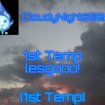 My Temp. | 1st Temp lesgooo! (1st Temp) | image tagged in cloudynight6969's announcement temp | made w/ Imgflip meme maker