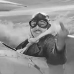 WWI Pilot giving finger Errol Flynn aviator airplane GIF Template