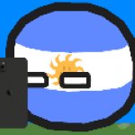 Argentinaball looking at phone meme