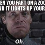 When you fart on a zoom call and it lights up your name | WHEN YOU FART ON A ZOOM CALL AND IT LIGHTS UP YOUR NAME | image tagged in oh green goblin | made w/ Imgflip meme maker