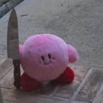 Kirby holding a fricken knife meme