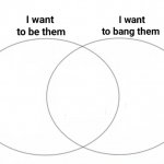 I want to be them I want to bang them diagram meme