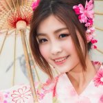 Smiling Kimono girl