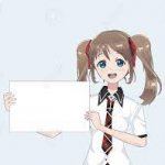 anime holding a sign meme