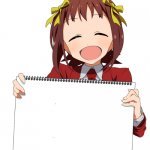 anime girl holding sign template