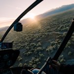 Pilot helicopter sunset  American West