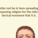 Atheist group zucc’d