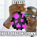 we need this in 1.19 | AT LAST; AN ENDER DRAGON SPAWN EGG | image tagged in at last | made w/ Imgflip meme maker