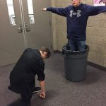 Man Worshipping Guy In The Trash Can