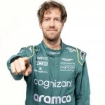 Sebastian Vettel pointing